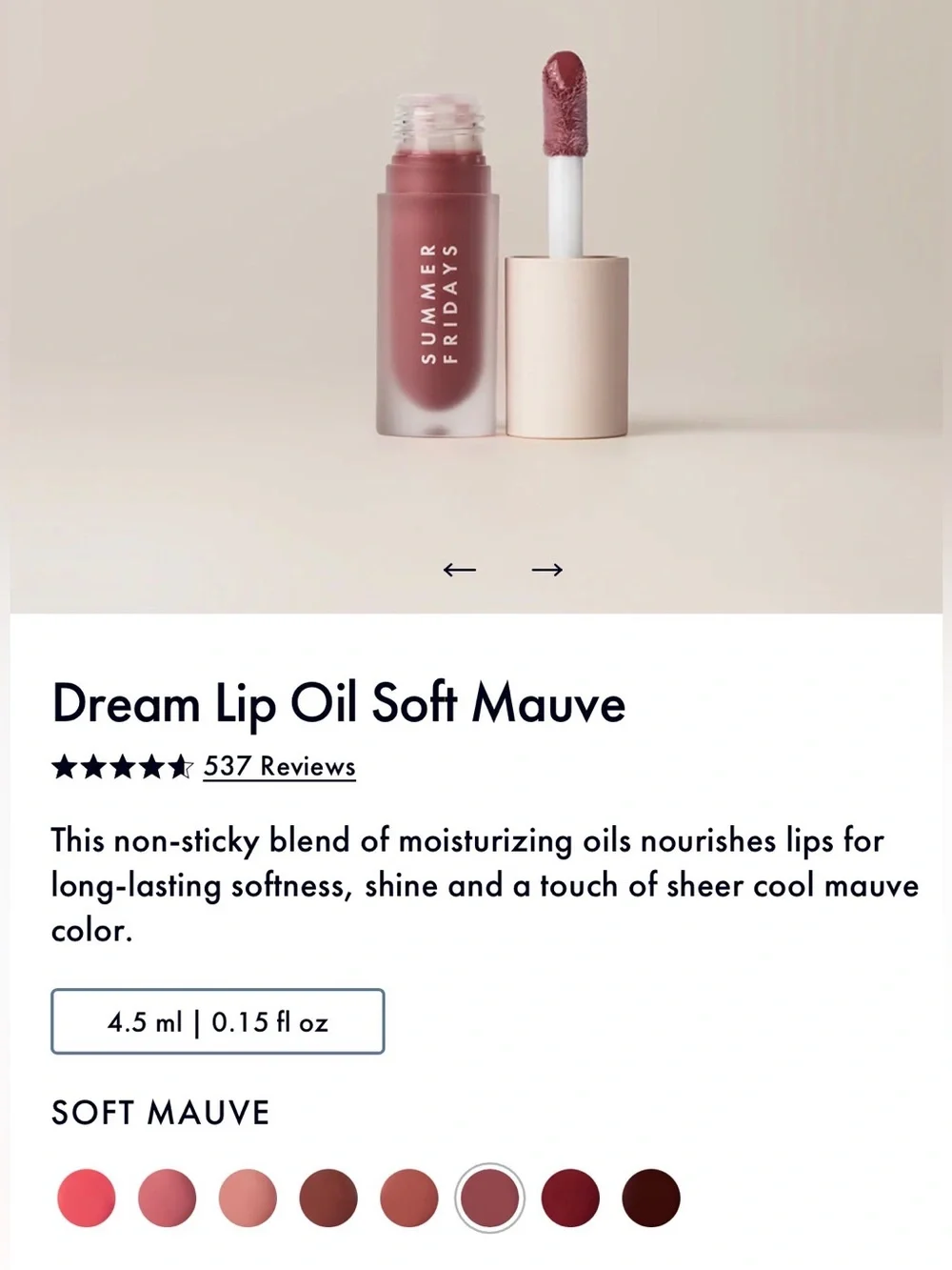 Summer Fridays Dream Lip Oil Soft Mauve